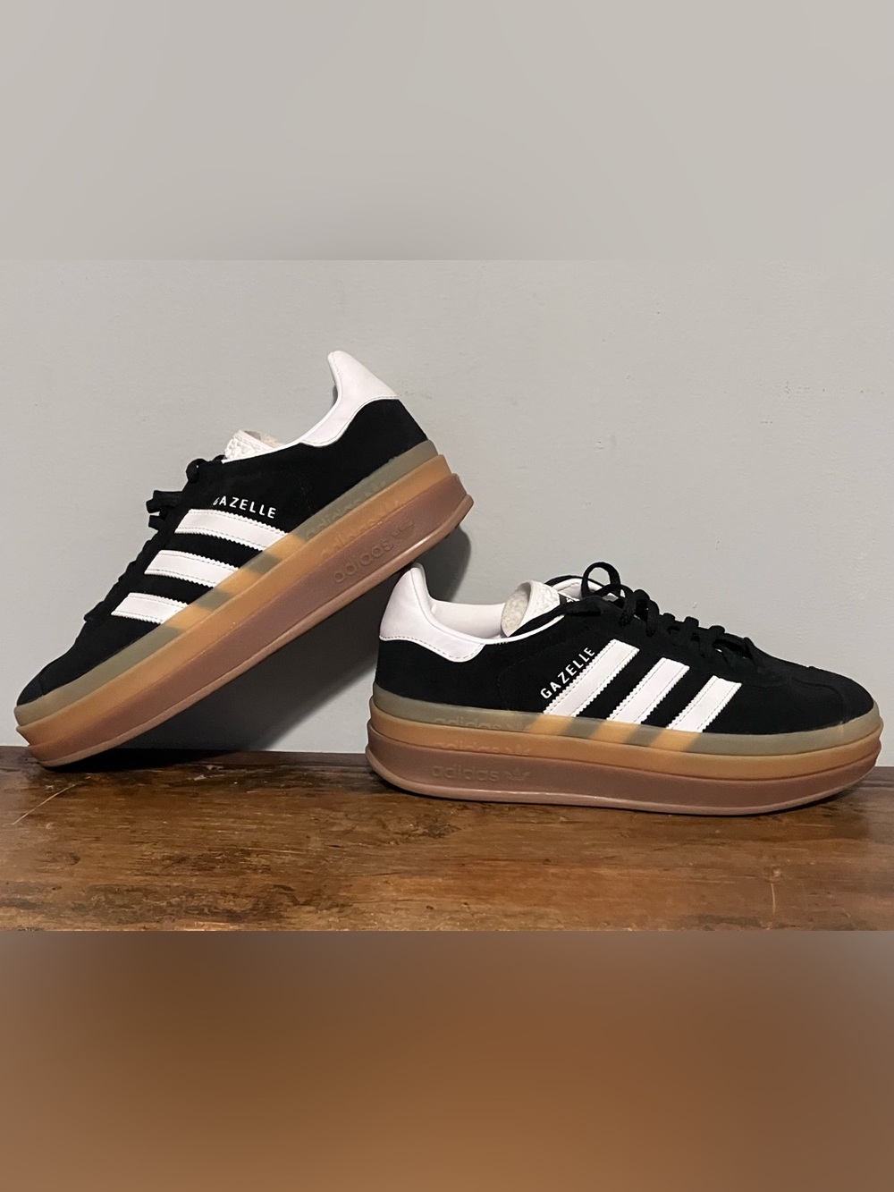 Womens adidas Gazelle Bold Athletic Shoe - Core Black / Cloud White - Picture 5 of 9